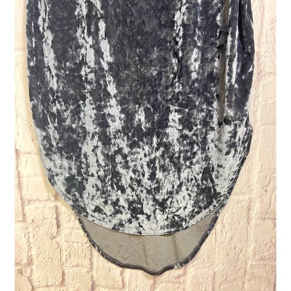 T.D.C Strappy Whimsy Goth Crushed Velvet Gray Slip Dress Halter Neck Size M - Picture 5 of 7